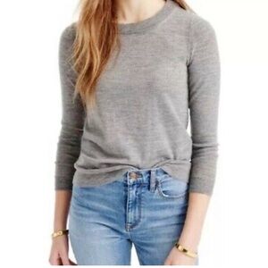 J. Crew NWT Gray Teddie Crew Neck Sweater Soft Knit